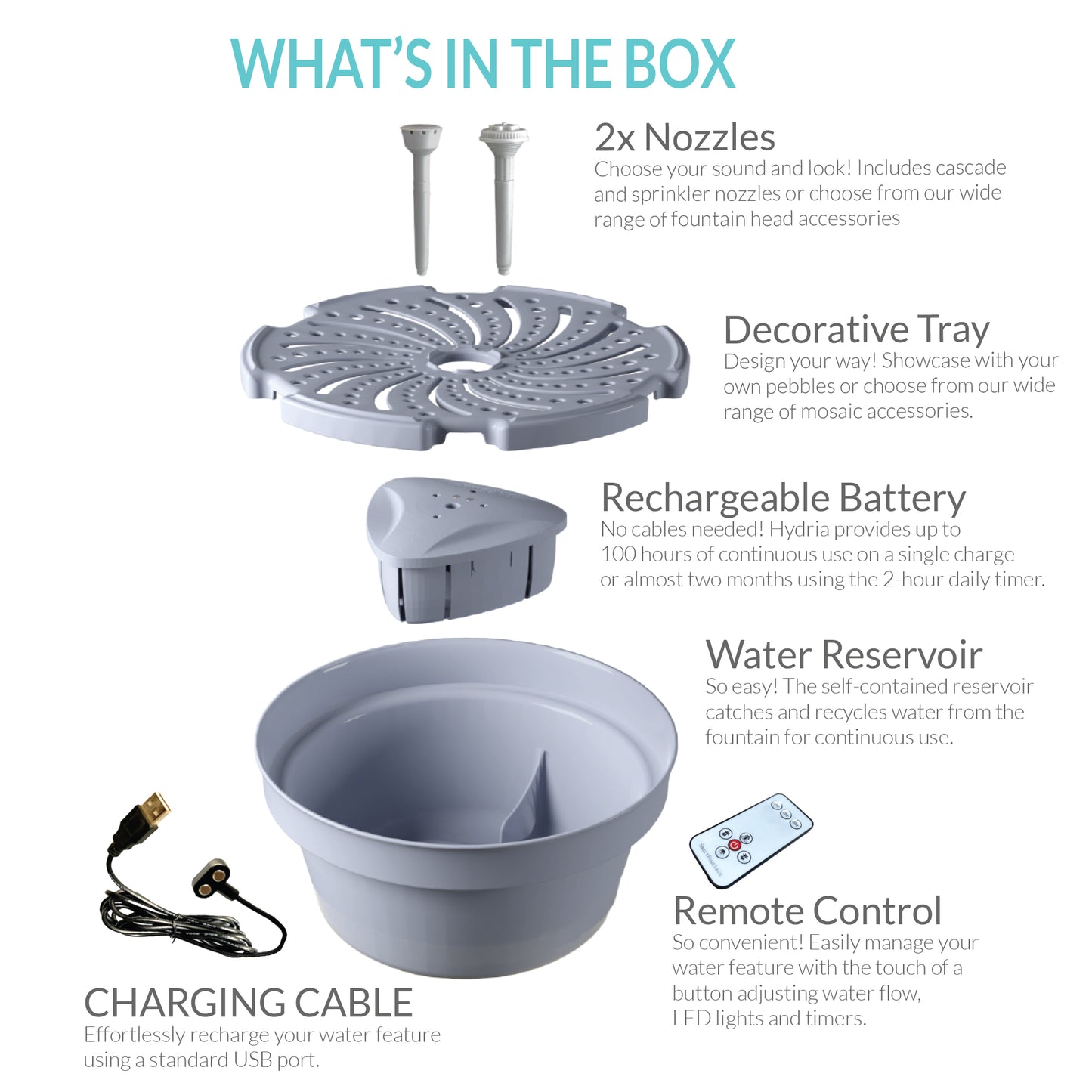 HYDRIA CORDLESS WATER FOUNTAIN KIT - hydria