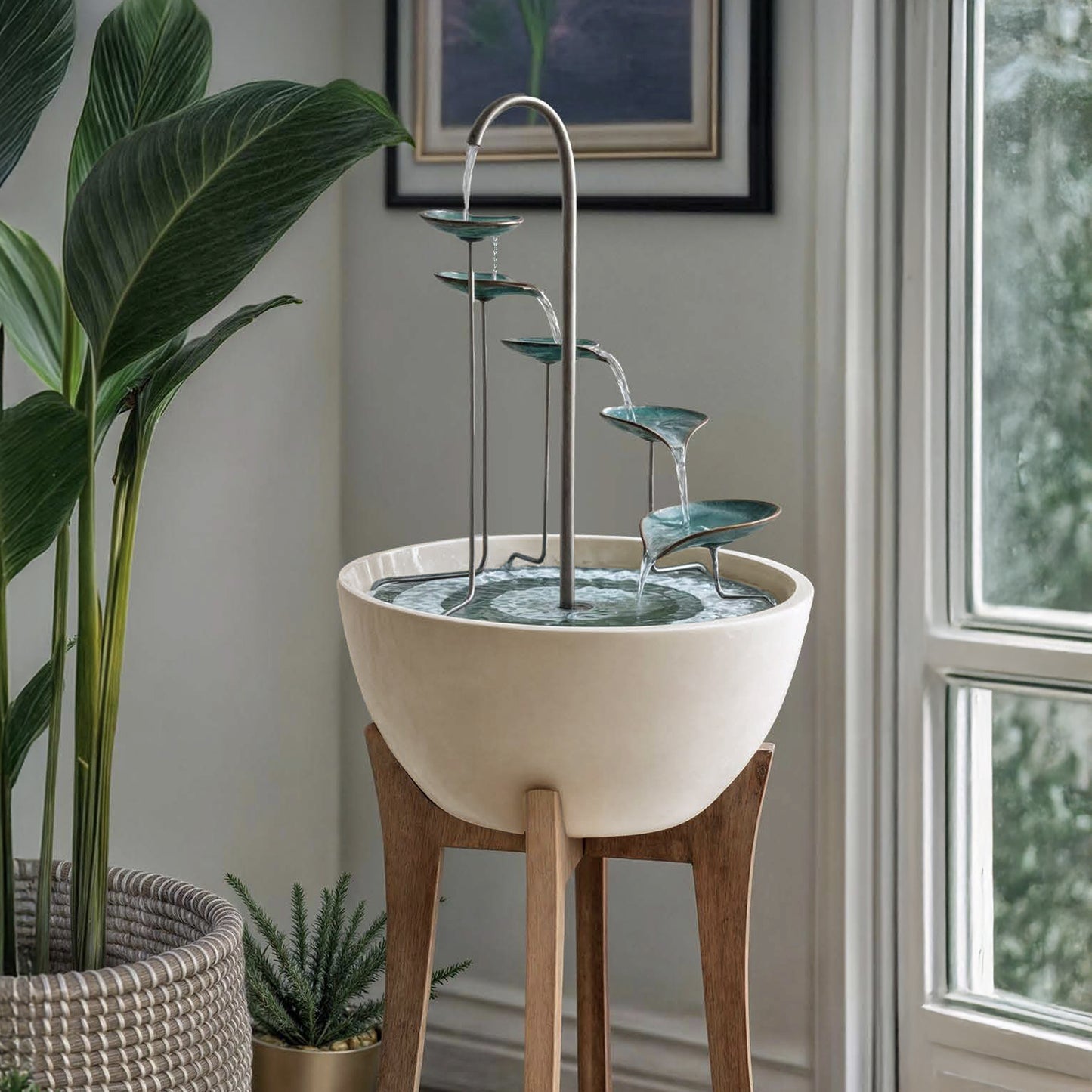 Leaf Cascade + Hardwood Stand - hydria