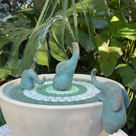 Verdigris Elephant Family