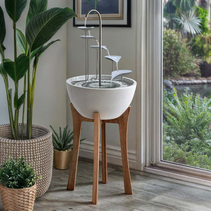 Leaf Cascade + Hardwood Stand - hydria