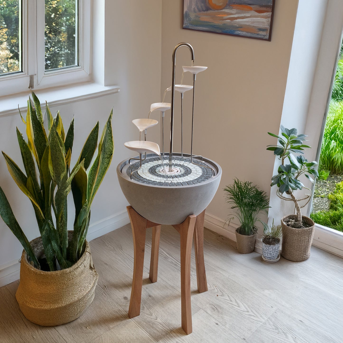 Leaf Cascade + Hardwood Stand - hydria