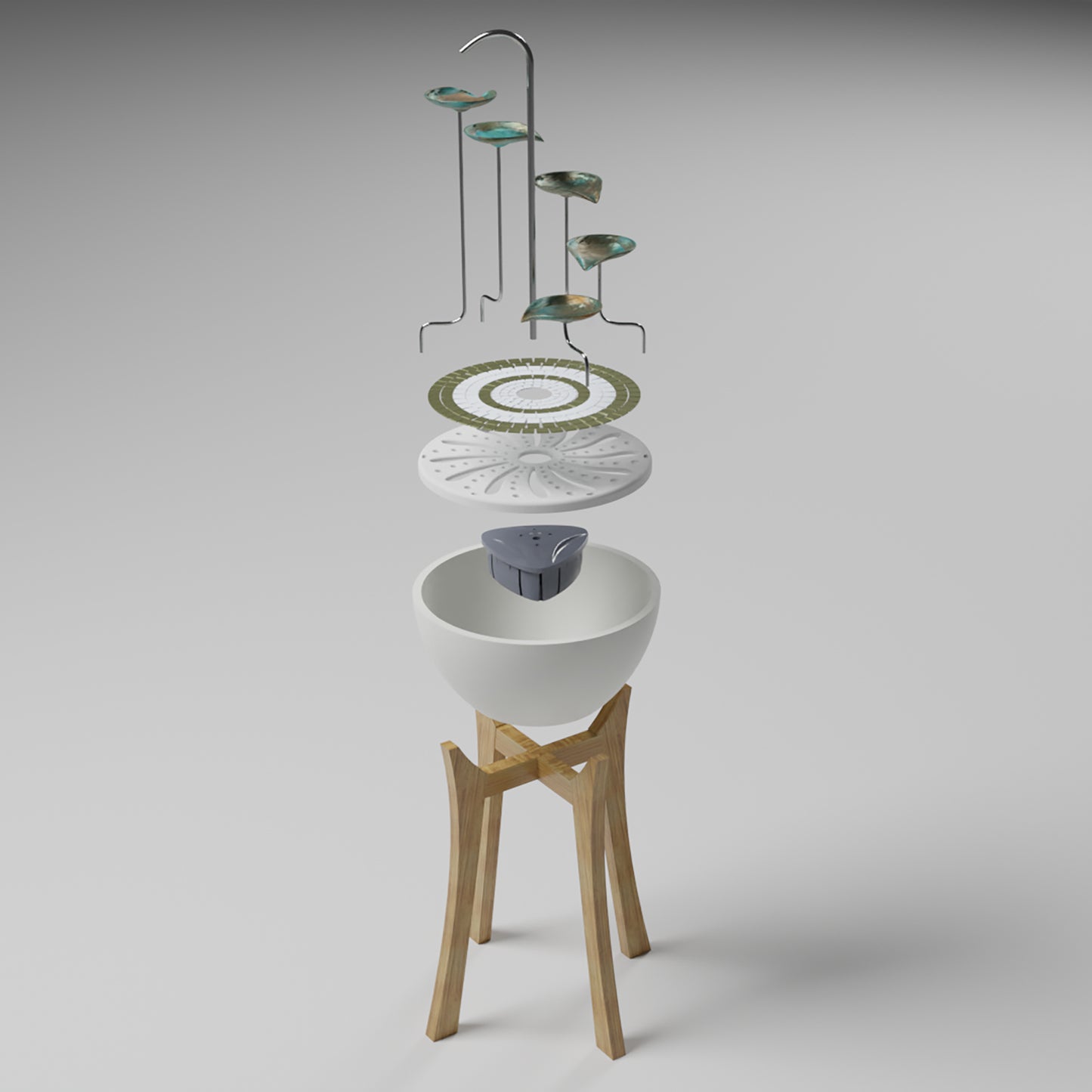 Leaf Cascade + Hardwood Stand - hydria