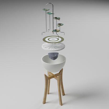 Leaf Cascade + Hardwood Stand - hydria